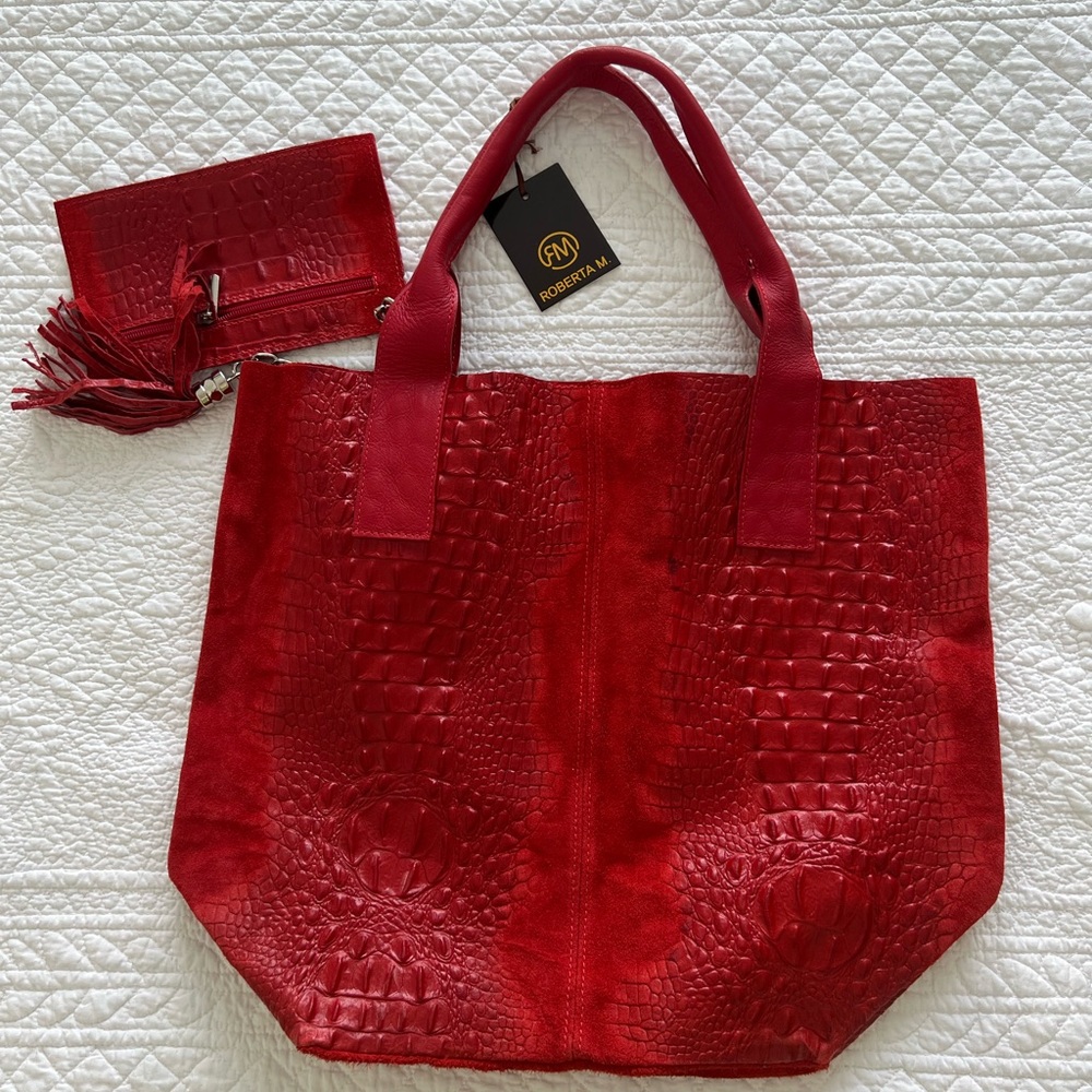 Roberta M red leather bag.